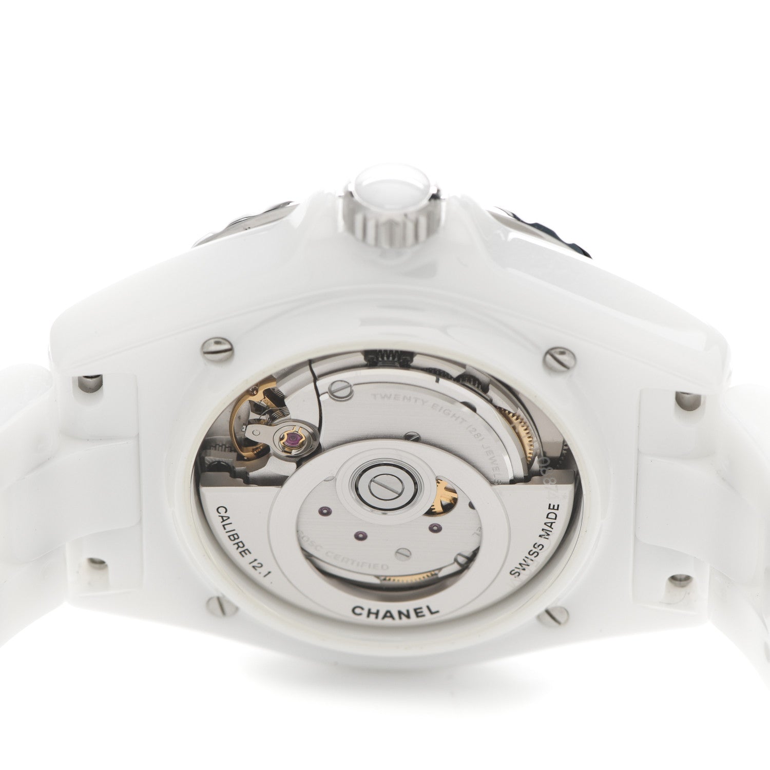Chanel Stainless Steel Ceramic Diamond Bezel 38mm J12 Automatic Watch White 4 of 5