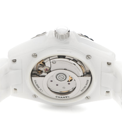 Chanel Stainless Steel Ceramic Diamond Bezel 38mm J12 Automatic Watch White 4 of 5