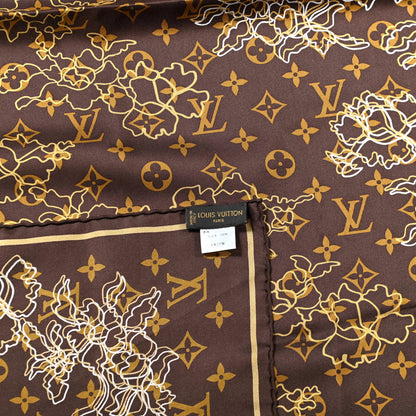 Louis Vuitton Silk Monogram Dentelle Scarf 2 of 4