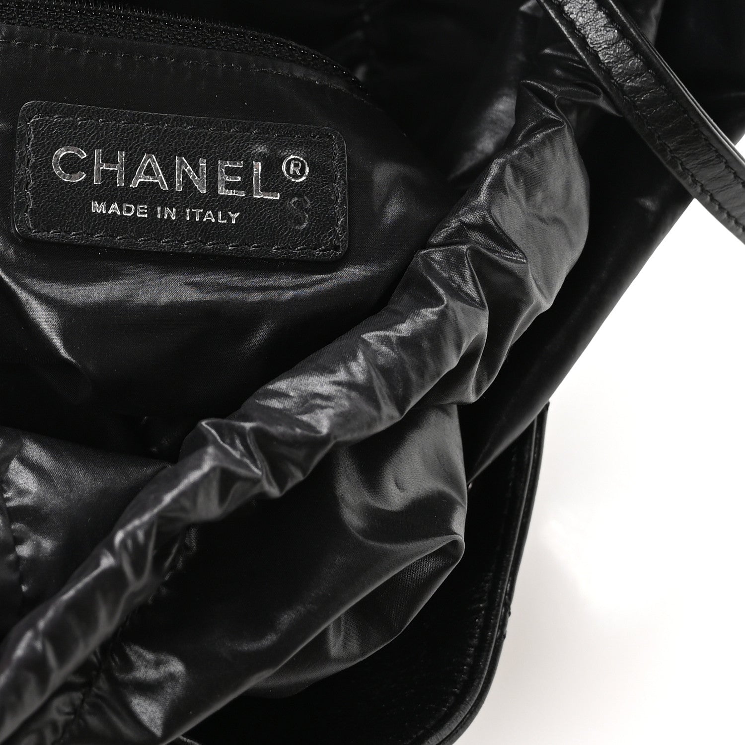 Chanel Wool Calfskin Embroidered Paris Hamburg Drawstring Backpack Navy Blue 6 of 11
