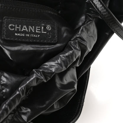 Chanel Wool Calfskin Embroidered Paris Hamburg Drawstring Backpack Navy Blue 6 of 11