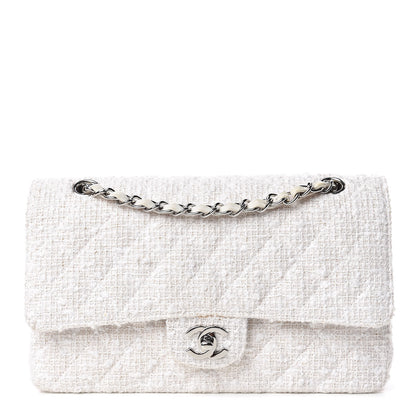 Chanel Tweed Medium Double Flap White 1 of 12