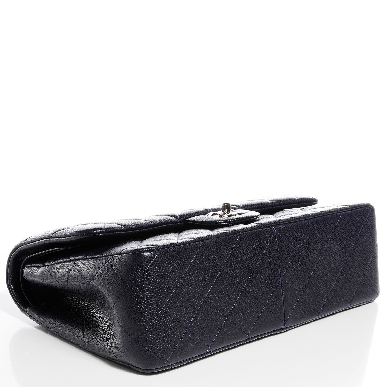Chanel Caviar Quilted Jumbo Double Flap Navy Blue 4 of 9