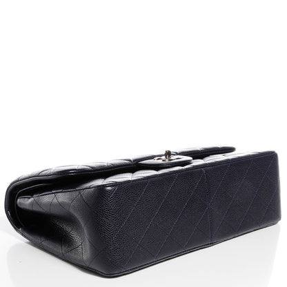 Chanel Caviar Quilted Jumbo Double Flap Navy Blue 4 of 9