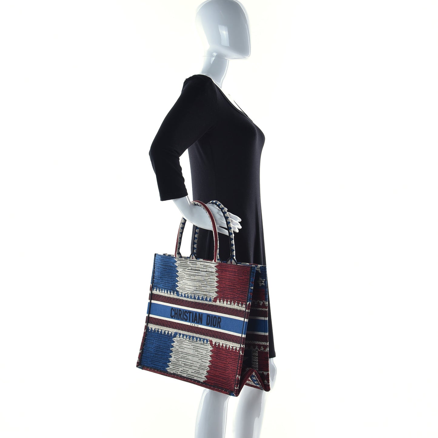 Canvas Embroidered Exclusive Union Jack Book Tote Blue Multicolor