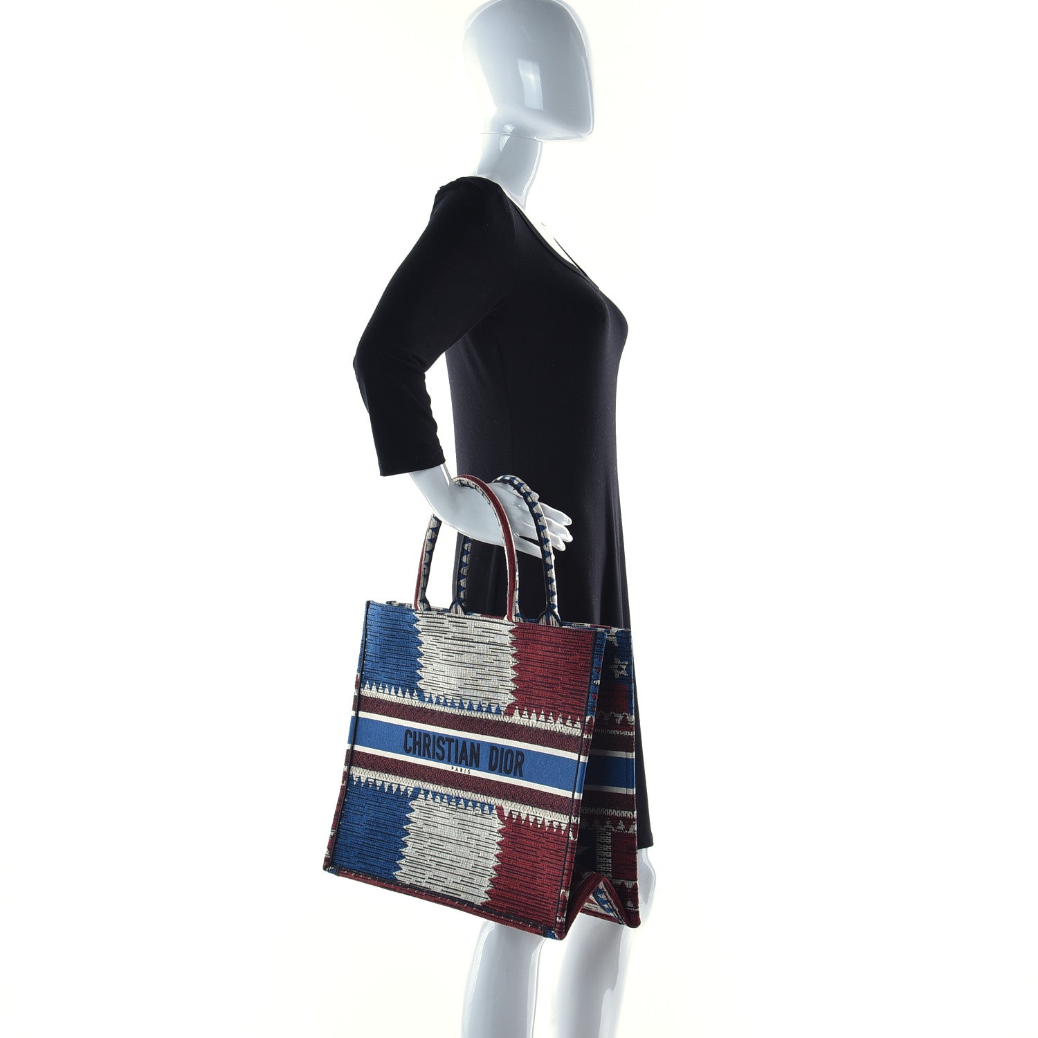 Christian Dior Canvas Embroidered Exclusive Union Jack Book Tote Blue Multicolor 3 of 11