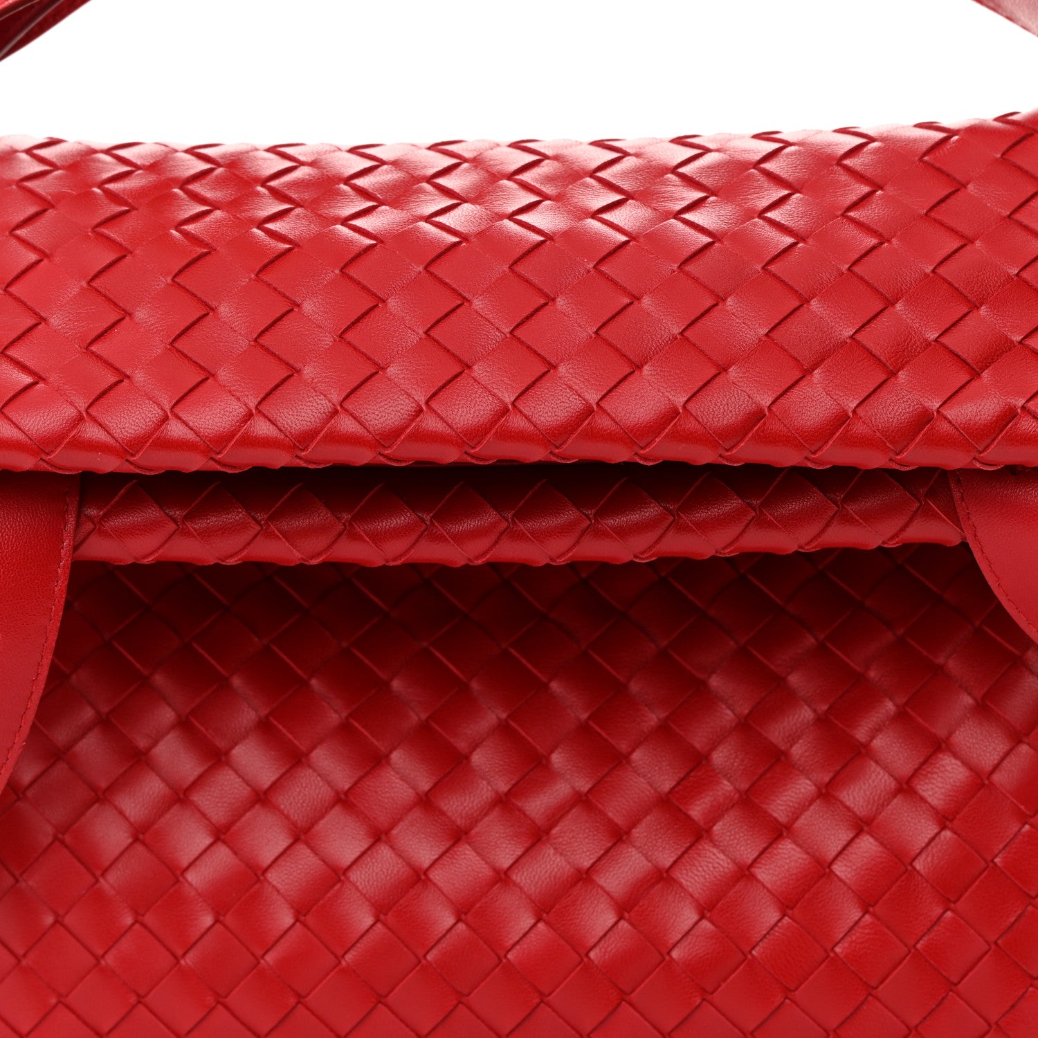 Bottega Veneta Nappa Intrecciato Small Fold Flap Shoulder Bag Red 7 of 15