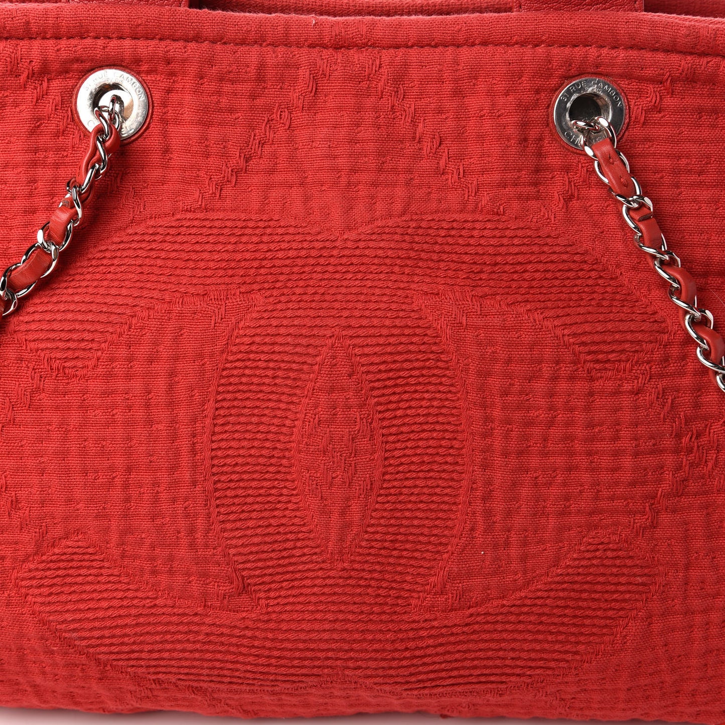 Canvas Large Double Face Shopping Tote Red