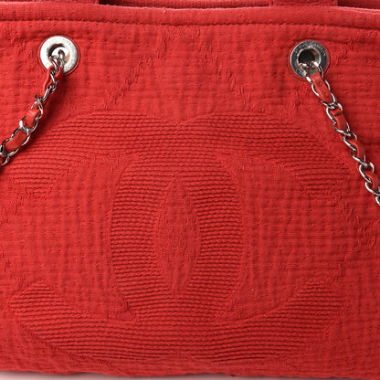 Chanel Canvas Large Double Face Shopping Tote Red 10 of 11