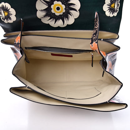 Valentino Garavani Calfskin Floral Print Mime Single Handle Bag Green 5 of 12
