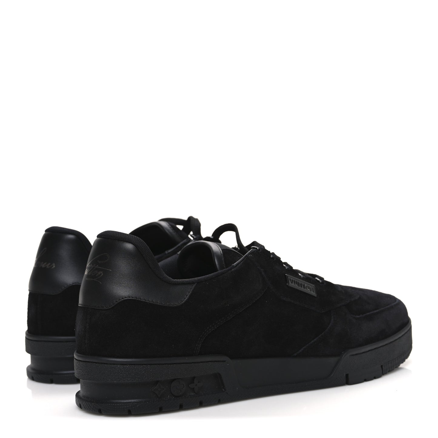 Suede Mens LV Trainer Sneakers 8 Black