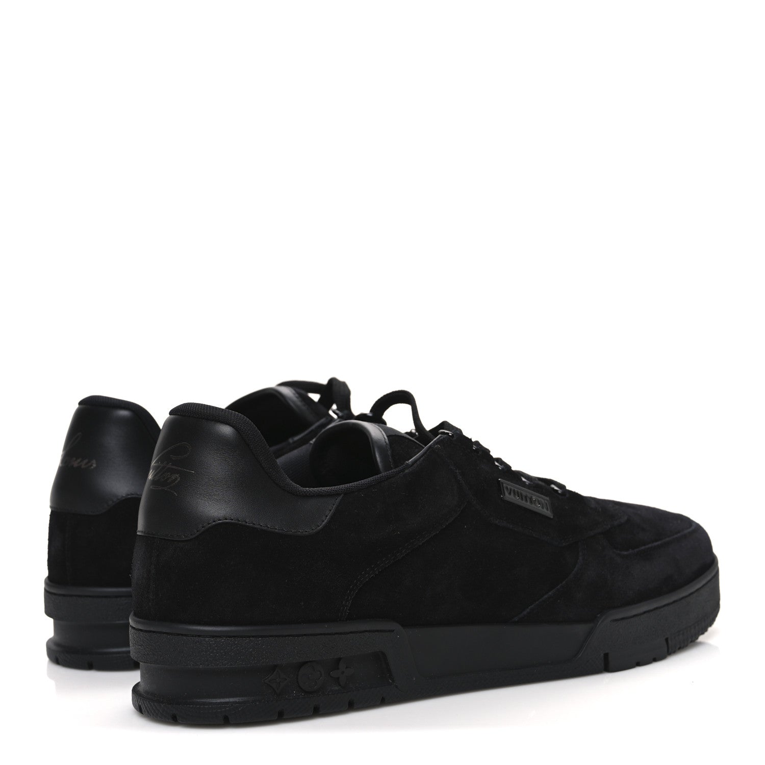 Louis Vuitton Suede Mens LV Trainer Sneakers 8 Black 5 of 10
