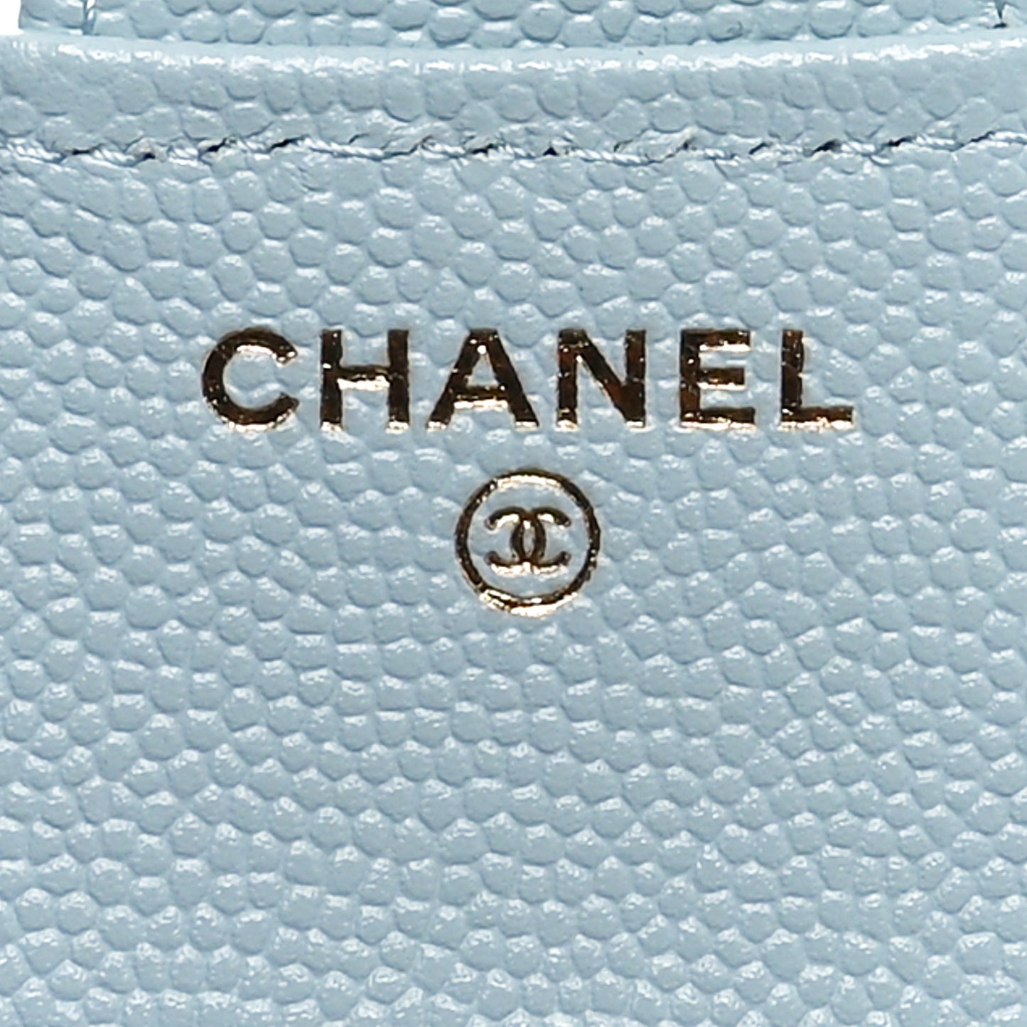 Caviar Quilted Compact Flap Wallet Light Blue