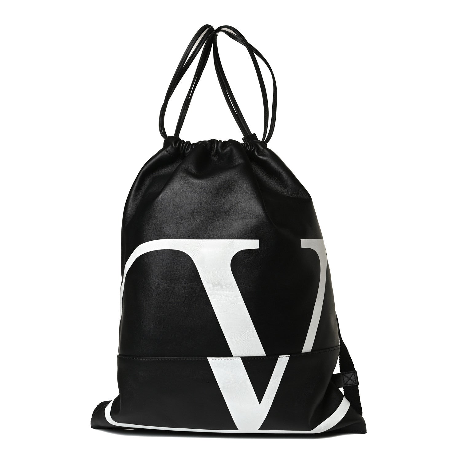 Valentino Garavani Nappa VLogo Drawstring Backpack Black 1 of 8