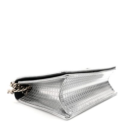 Christian Dior Metallic Patent Micro-Cannage Medium Diorama Flap Bag Silver 4 of 12