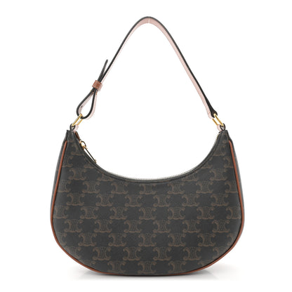 Celine Triomphe Canvas Calfskin Ava Shoulder Bag Tan 1 of 12