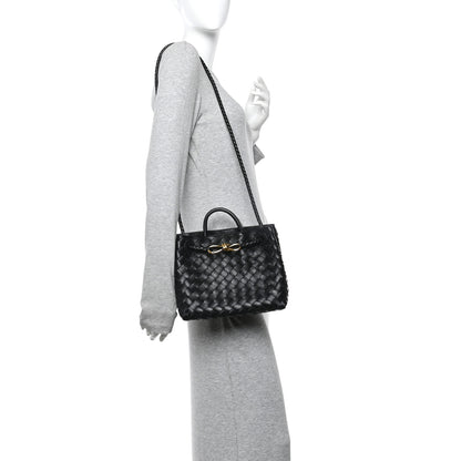 Bottega Veneta Nappa Intrecciato Small Andiamo Shoulder Bag Black 2 of 10