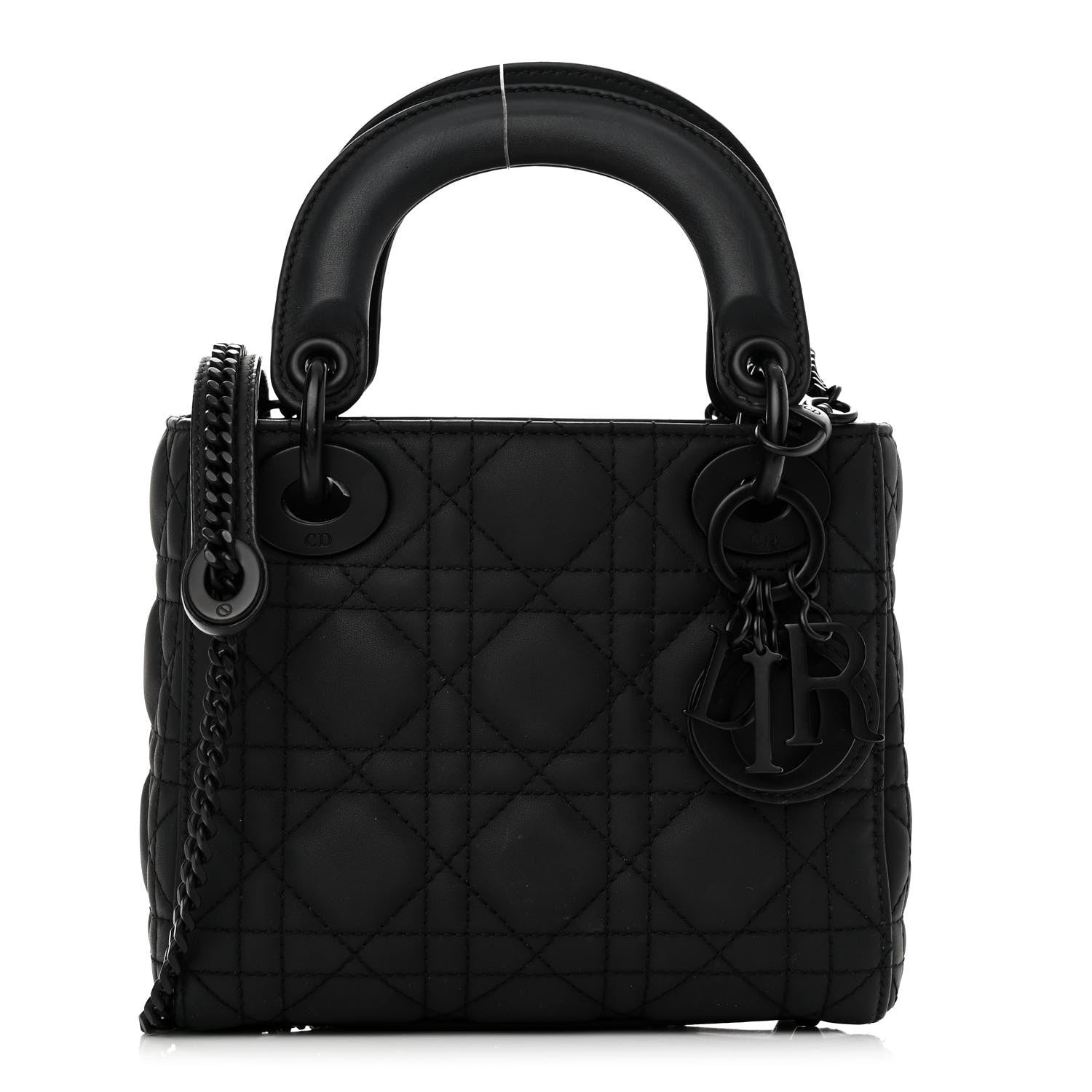 Christian Dior Ultra Matte Calfskin Cannage Mini Lady Dior Black 1 of 9