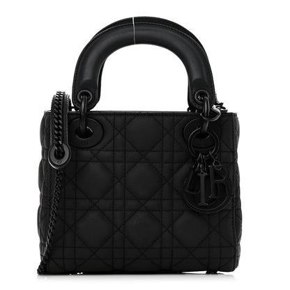 Christian Dior Ultra Matte Calfskin Cannage Mini Lady Dior Black 1 of 9