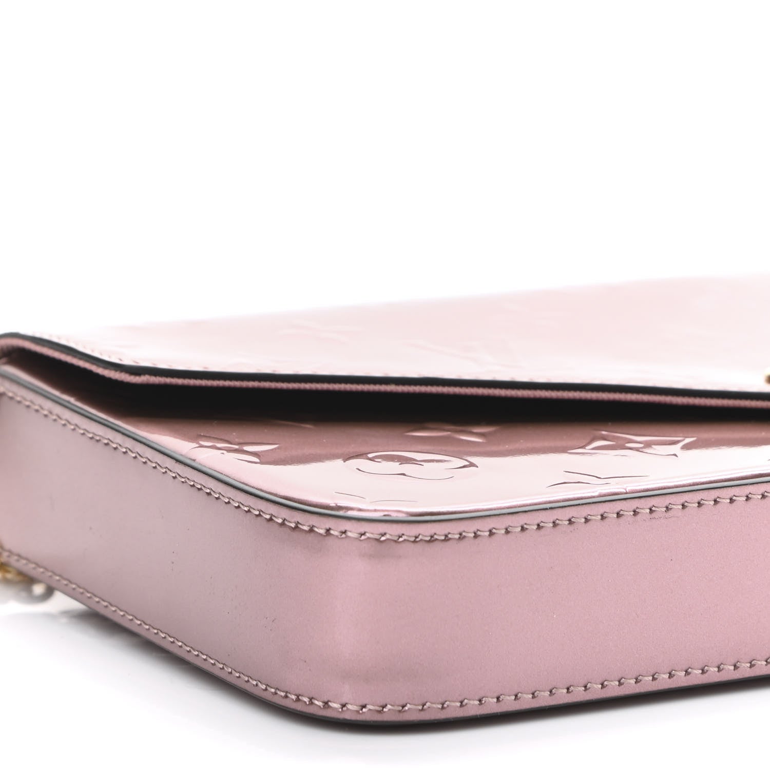 Louis Vuitton Vernis Pochette Felicie Chain Wallet Metallic Pale Pink 11 of 12