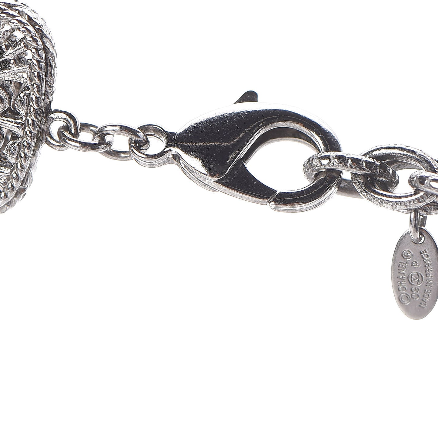 Gripoix CC Long Multistrand Necklace Ruthenium Black