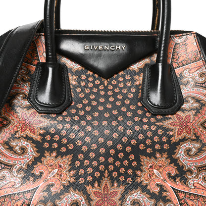 Givenchy Textured Coated Canvas Paisley Print Small Antigona Black 7 of 10