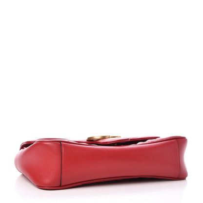 Gucci Calfskin Matelasse Small GG Marmont Shoulder Bag Hibiscus Red 4 of 7