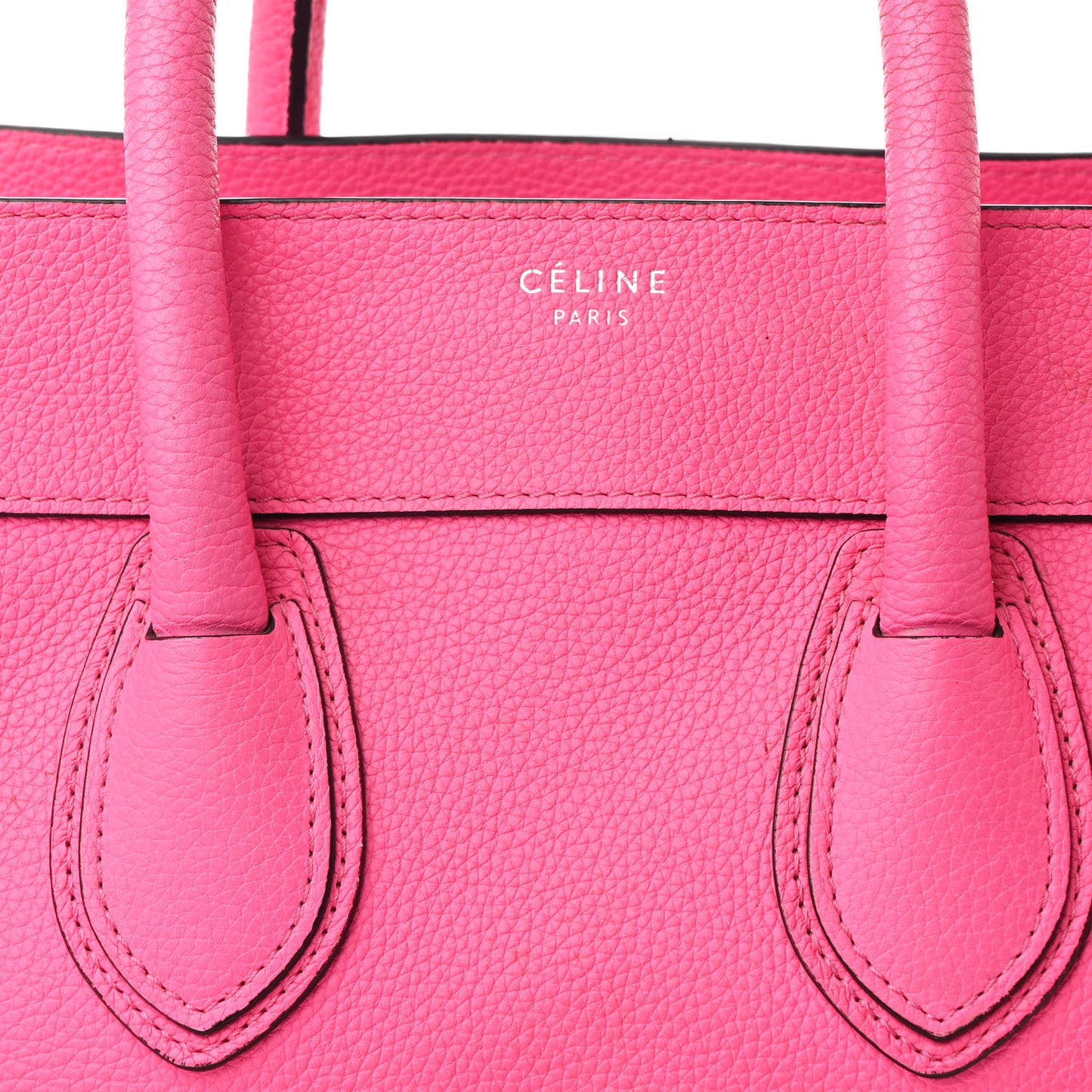Drummed Calfskin Mini Luggage Fluo Pink