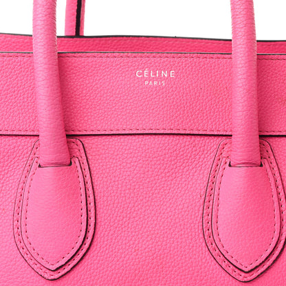 Celine Drummed Calfskin Mini Luggage Fluo Pink 8 of 13