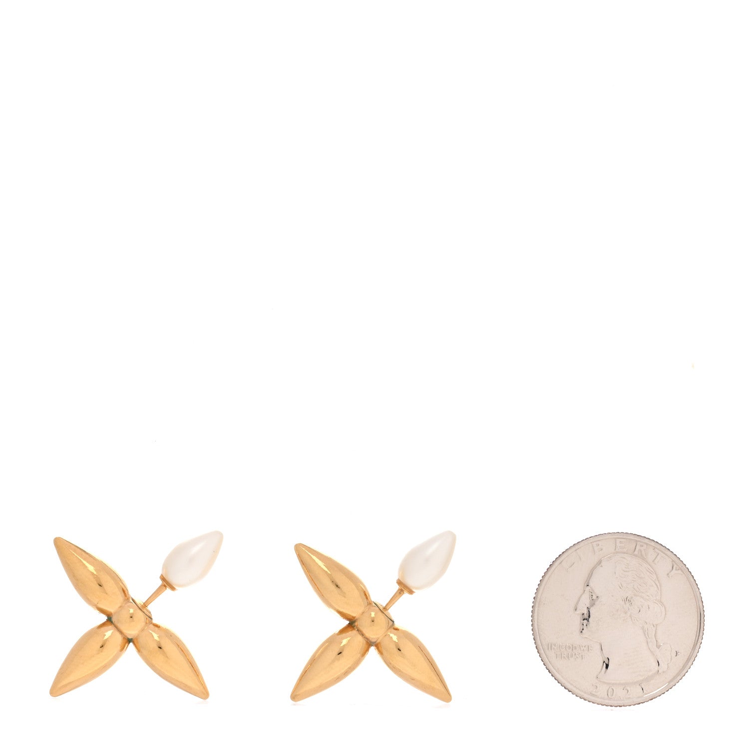 Louis Vuitton Pearl Louisette By Night Earrings Gold 2 of 5
