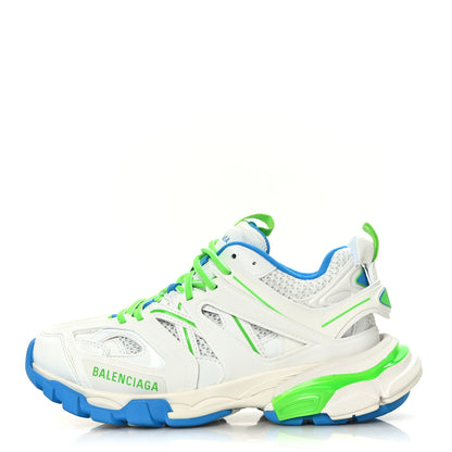 Balenciaga Mesh Rubber Womens Track Sneakers 37 White Green Blue 1 of 8