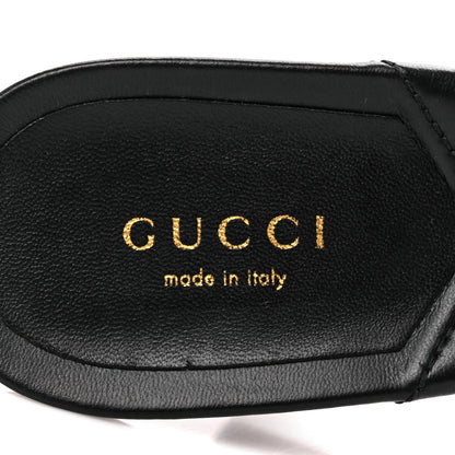 Gucci Nappa Matelasse Monochrome GG Marmont 75mm Slide Sandals 38.5 Black 7 of 9