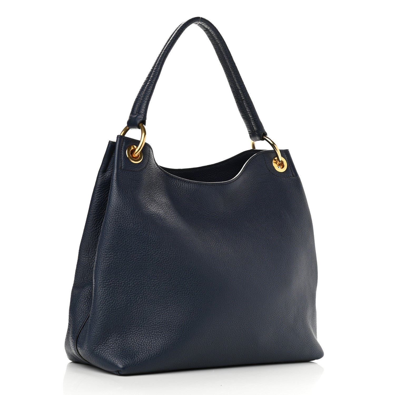 Prada Vitello Phenix Embossed Logo Hobo Baltico 3 of 10