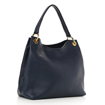 Prada Vitello Phenix Embossed Logo Hobo Baltico 3 of 10