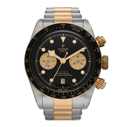 TUDOR Stainless Steel 18K Yellow Gold 41mm Black Bay S&G Chronograph Automatic Watch Black 79363N 1 of 6