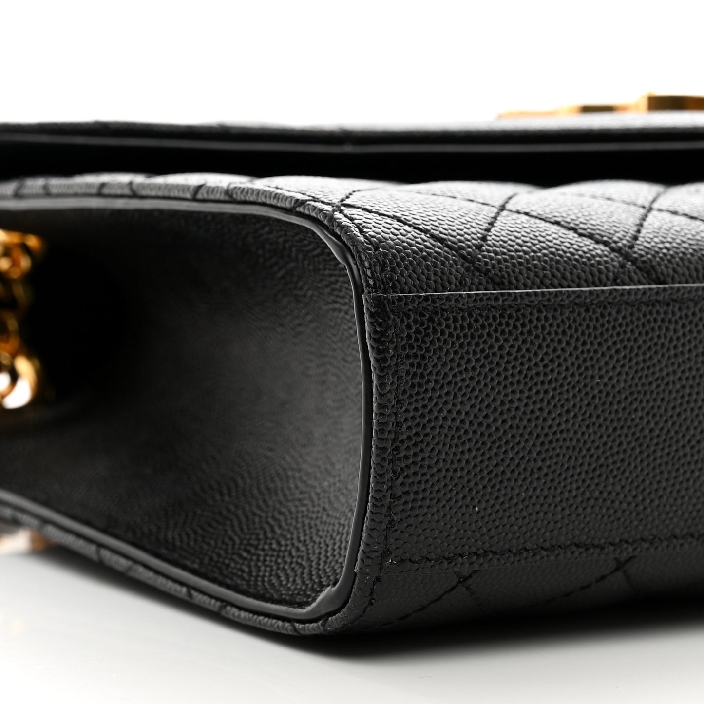 Grain De Poudre Textured Mixed Matelasse Triquilt Medium Monogram Satchel Black