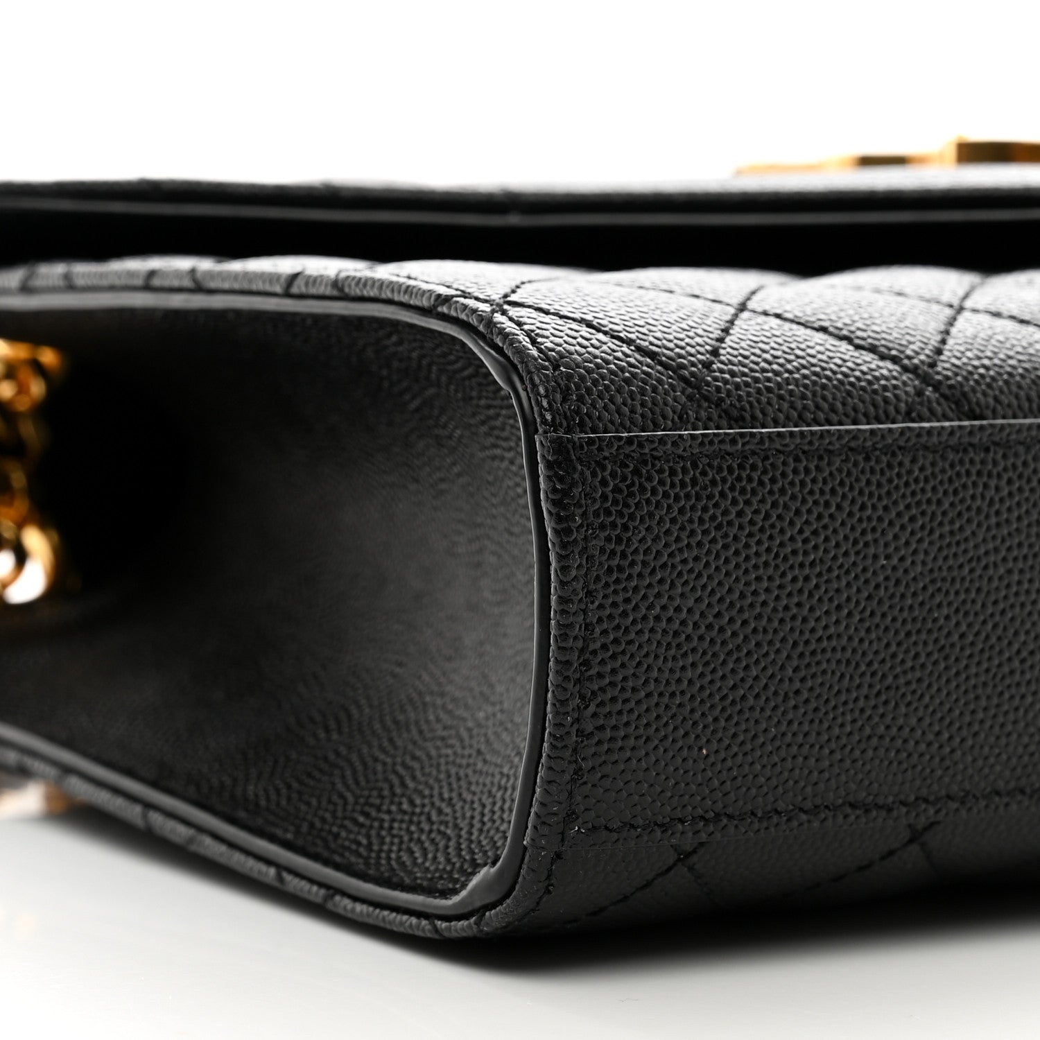 Saint Laurent Grain De Poudre Textured Mixed Matelasse Triquilt Medium Monogram Satchel Black 9 of 10