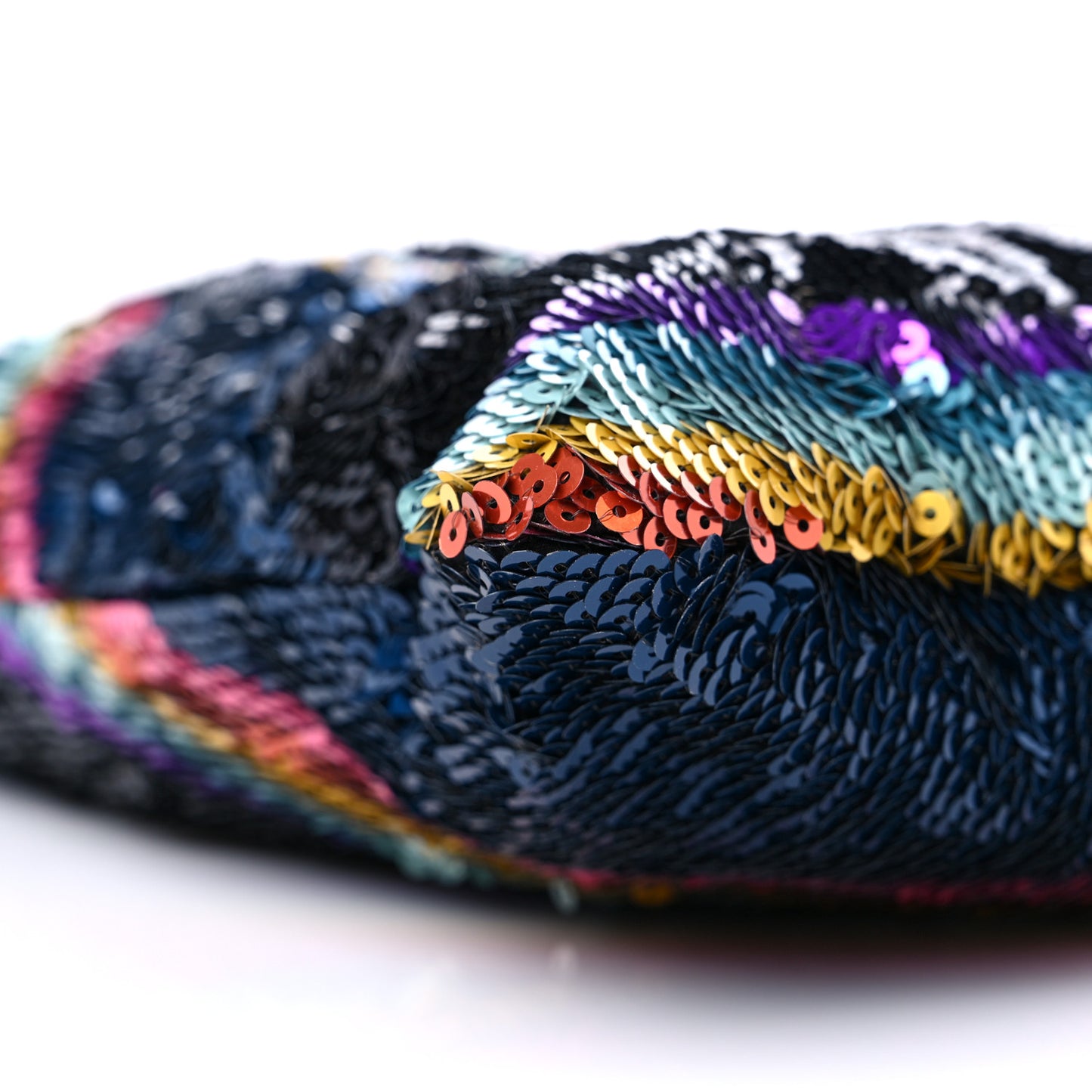 Sequin Drawstring Tote Blue Black Multicolor