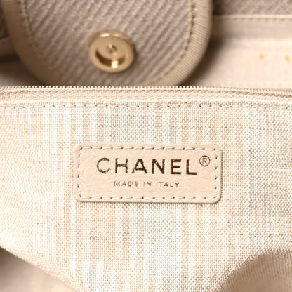 Chanel Mixed Fibers Medium Deauville Tote Beige Black 7 of 12