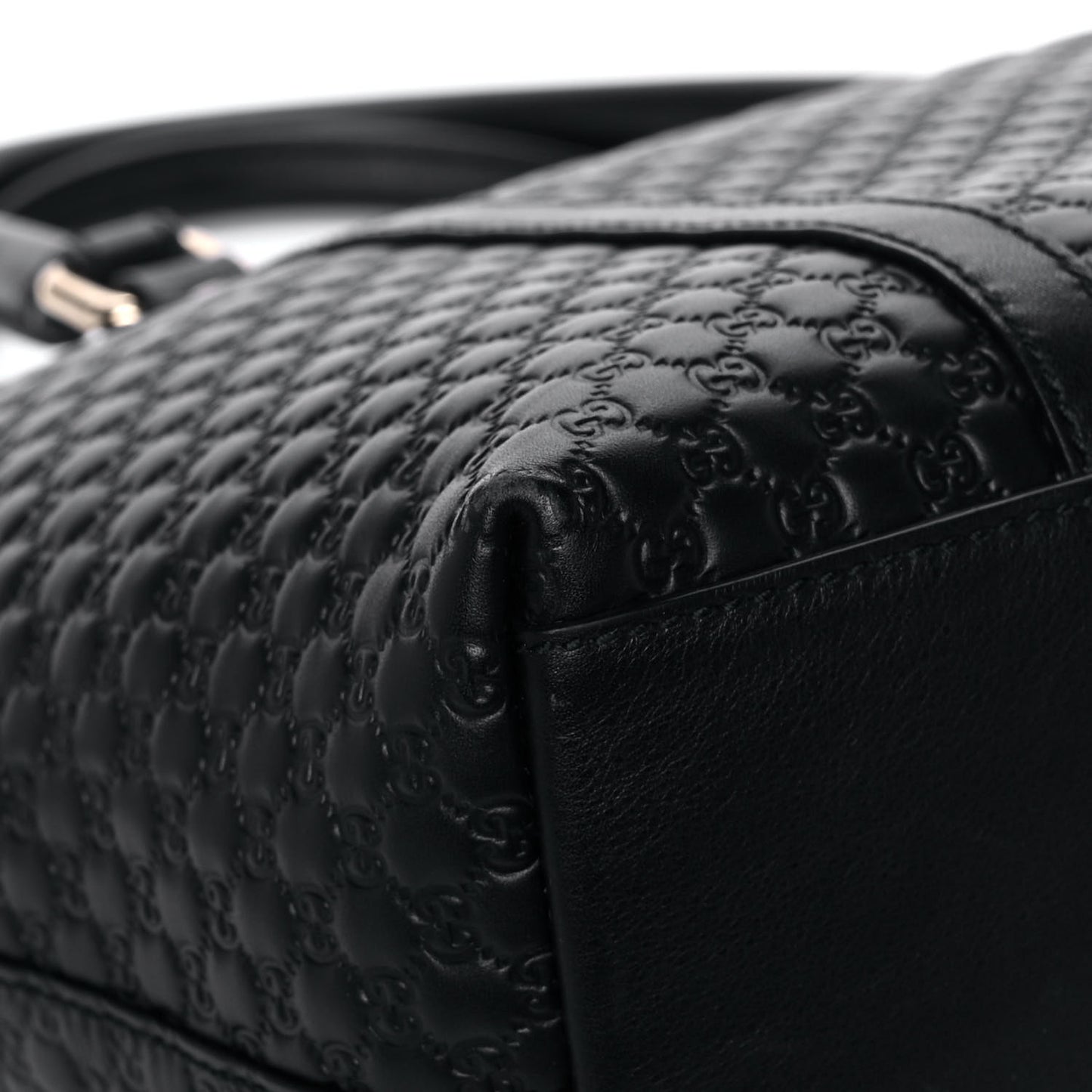 Soft Microguccissima Small Zippered Satchel Black