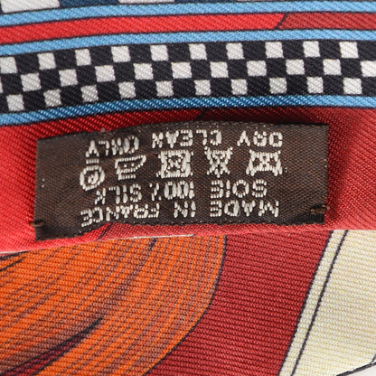 Hermes Silk Brides et Gris-Gris Twilly Ardoise Rouge Beige 3 of 5