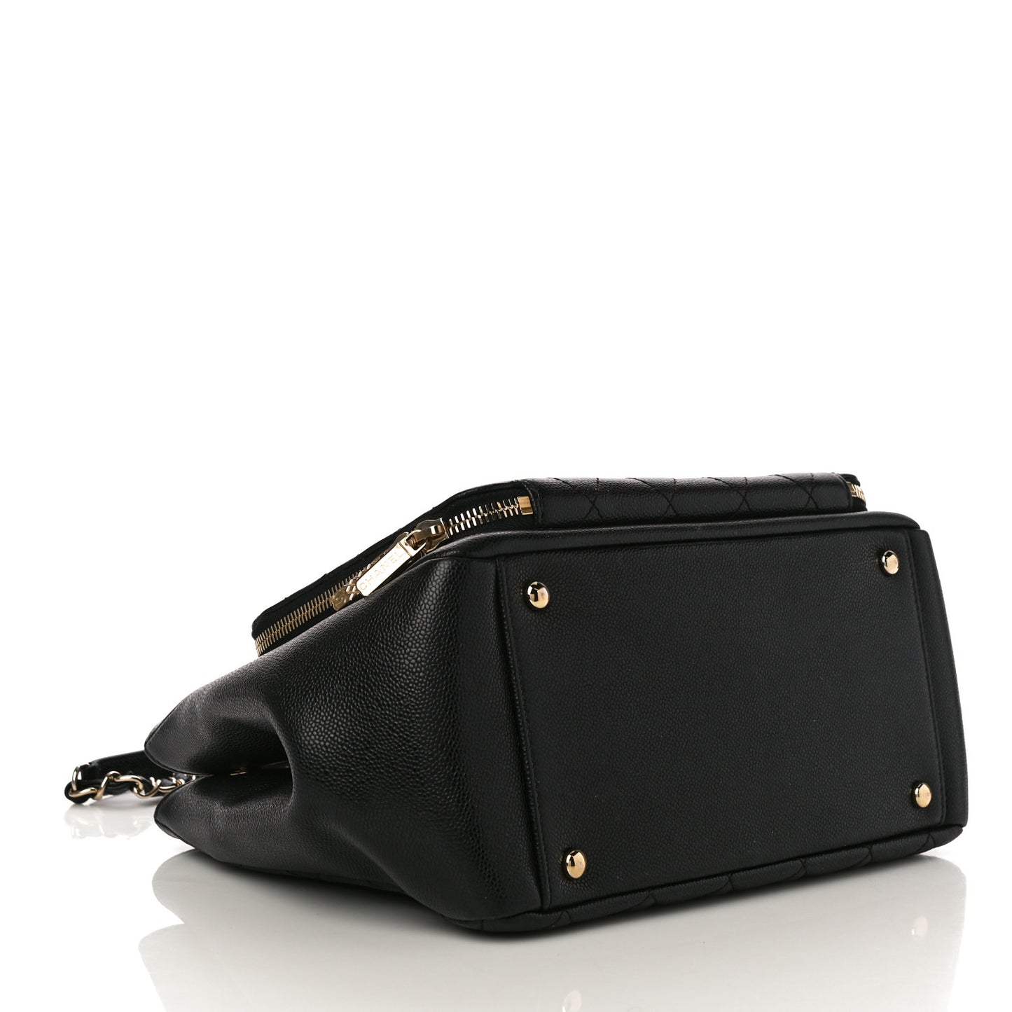 Caviar Quilted Small Business Affinity Shopping Bag Black