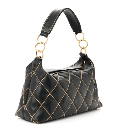 Chanel Calfskin Wild Stitch Hobo Black 3 of 11