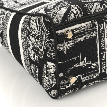 Christian Dior Canvas Embroidered Medium Plan de Paris Lady D-Lite Black White 7 of 8