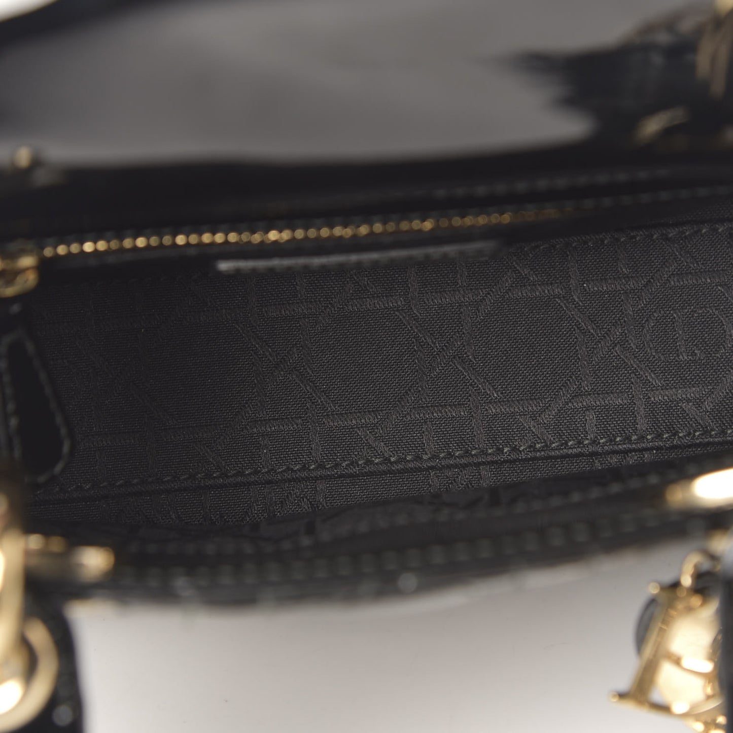 Patent Cannage Mini Lady Dior Black