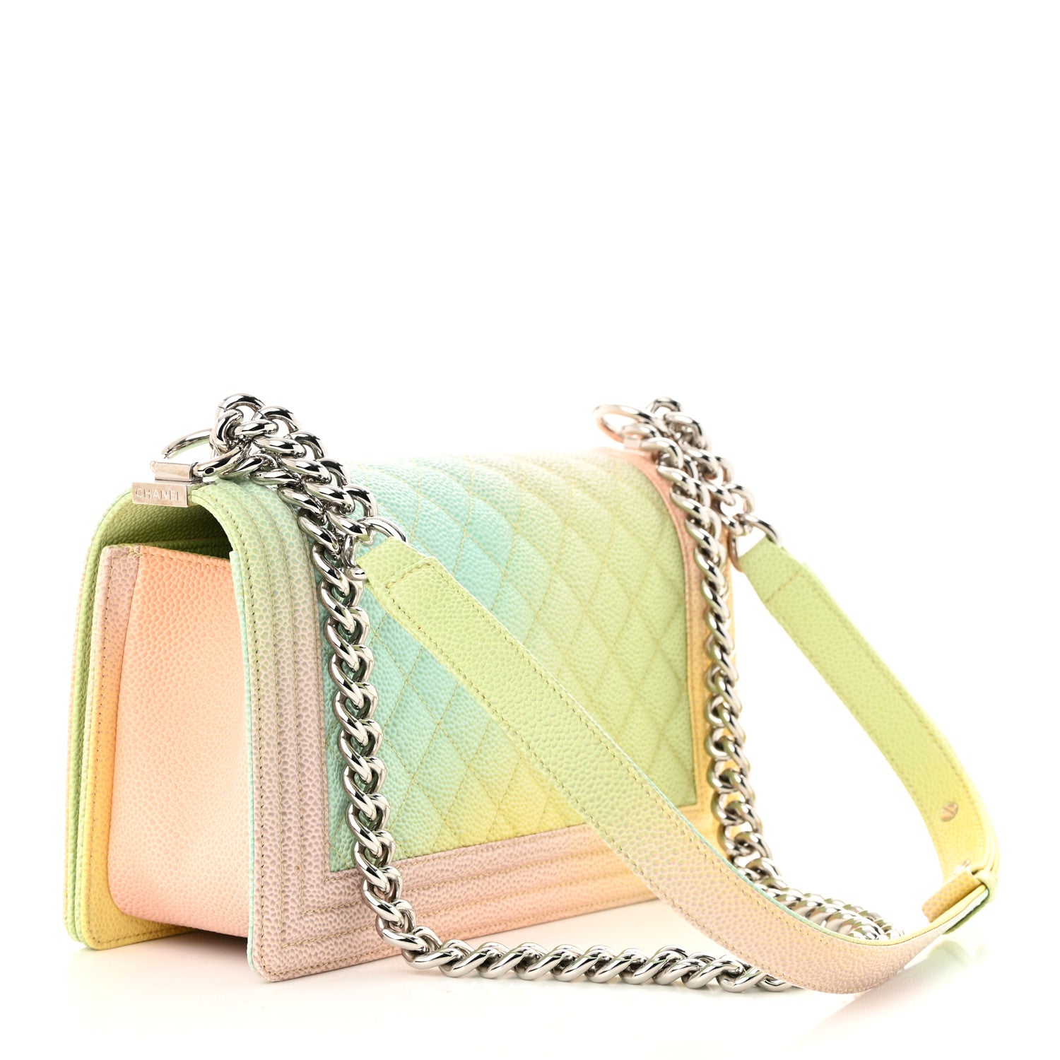 Chanel Caviar Quilted Medium Cuba Rainbow Boy Flap Pink Multicolor 3 of 10