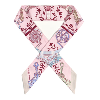 Hermes Silk Etriers Remix Twilly Rose Pale Bordeaux 1 of 4
