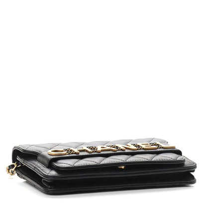 Chanel Calfskin Quilted Enchained Wallet On Chain WOC Black 4 of 10