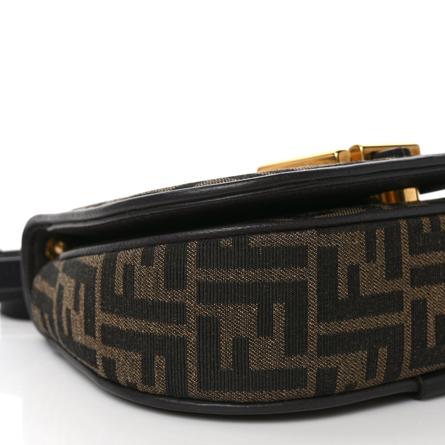 Fabric Jacquard Vitello Cher Cuoio FF 1974 Small Fendi C'mon Tobacco Moro Ebano