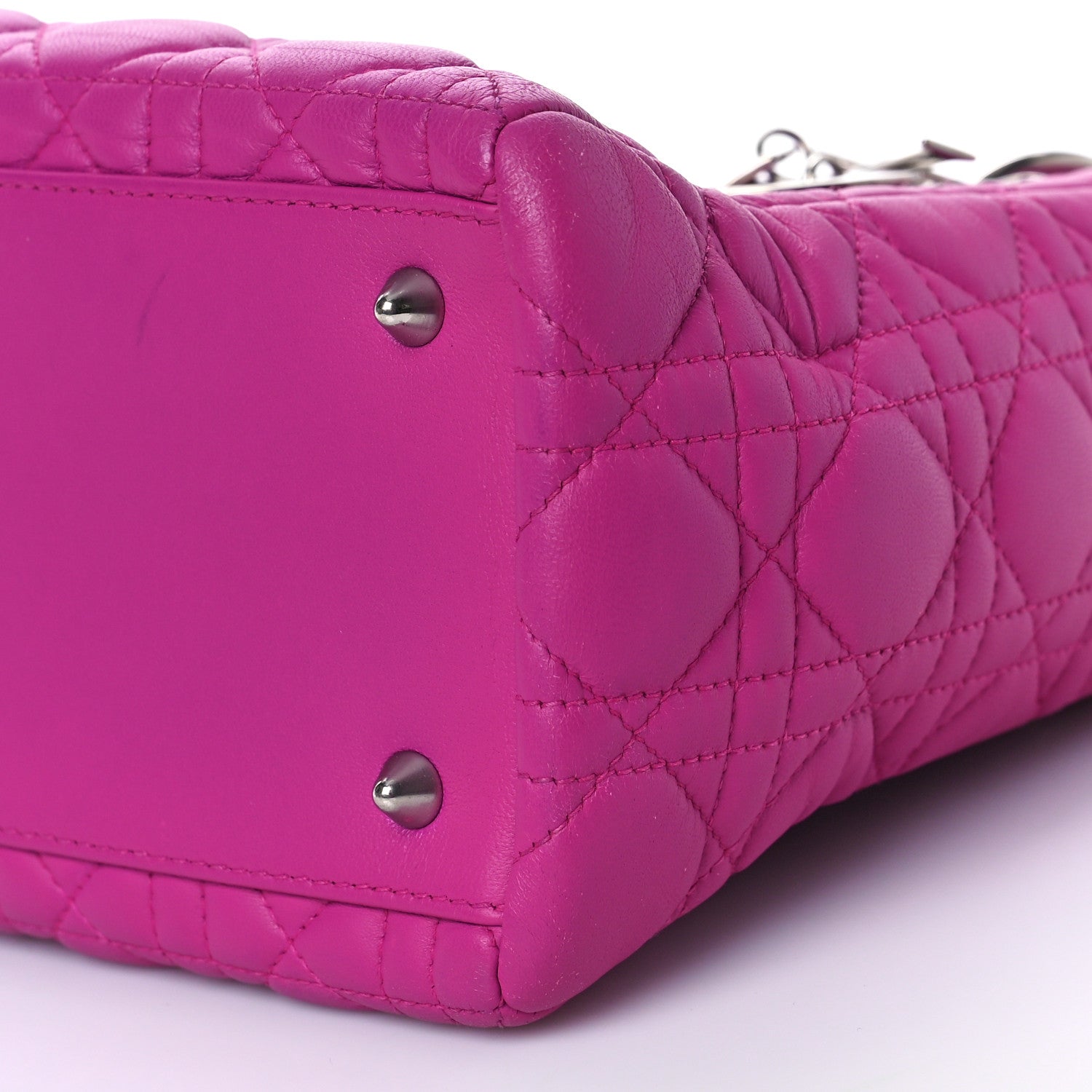 Christian Dior Lambskin Cannage Medium Lady Dior Fuchsia 10 of 11